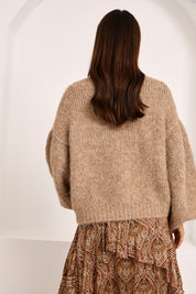 JERSEY  MANGAS GLOBO - CAMEL