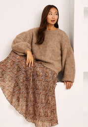 PUFF SLEEVE JUMPER - CAMEL