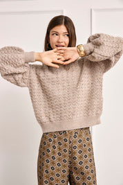 JERSEY CALADOS MANGAS GLOBO - CAMEL