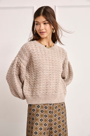 JERSEY CALADOS MANGAS GLOBO - CAMEL