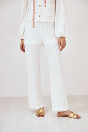 PANTALÓN PUNTO  BLONDAS - BLANCO