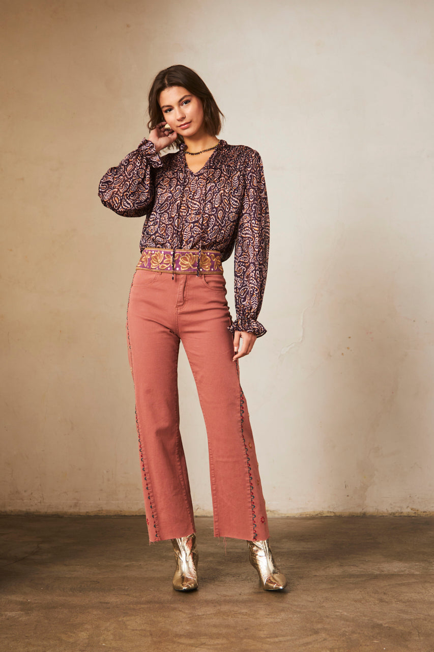 BLUSA MANGA LARGA ESTAMPADA CON LAZADA - GRAPE