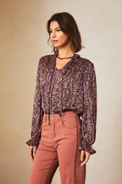 BLUSA MANGA LARGA ESTAMPADA CON LAZADA - GRAPE