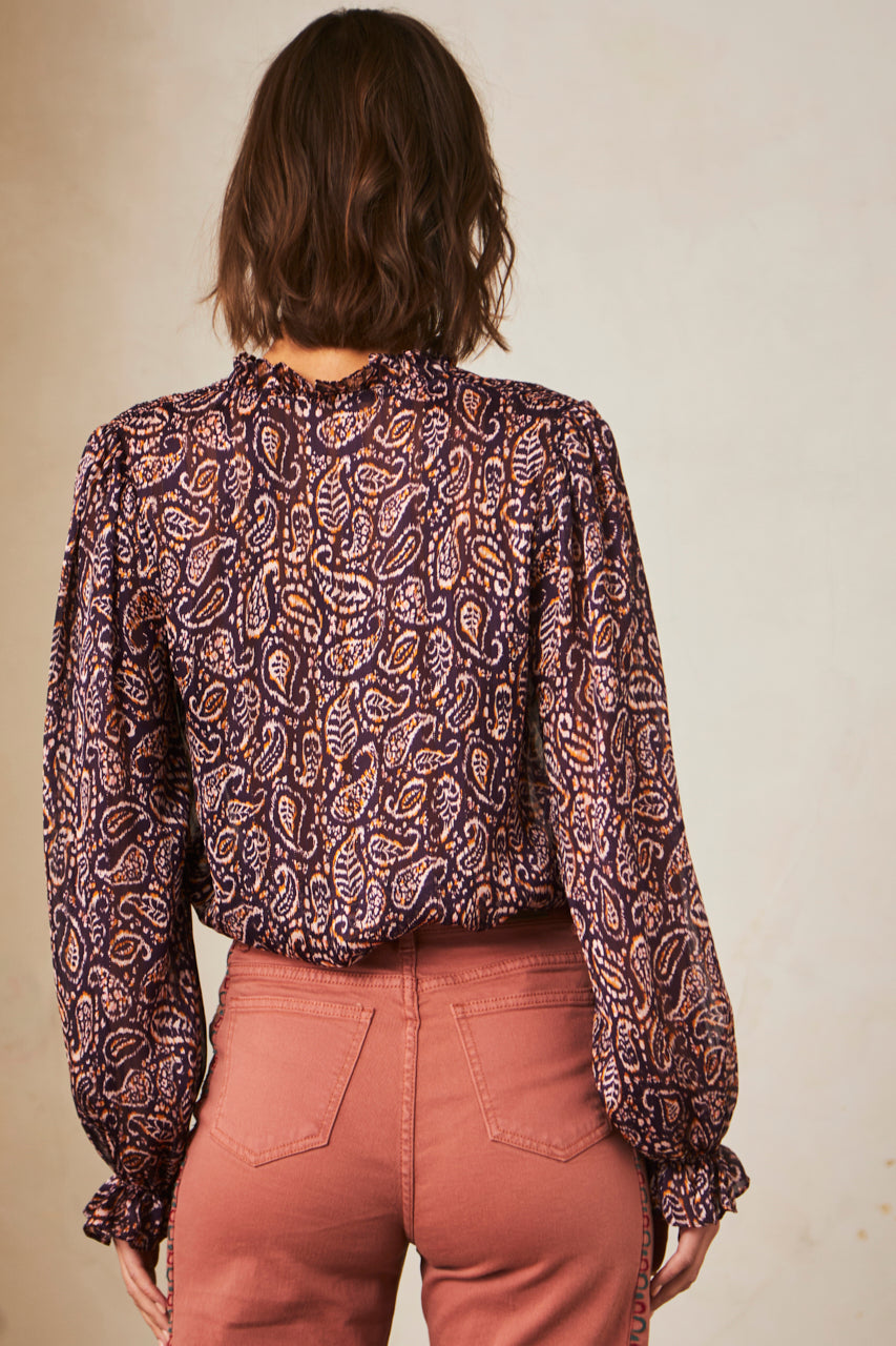 BLUSA MANGA LARGA ESTAMPADA CON LAZADA - GRAPE