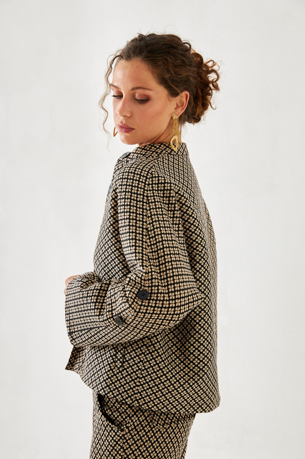 CHAQUETA MAO PATTERN - BLACK