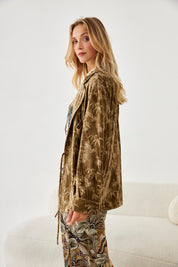CHAQUETA CRUZADA TIRAS ATAR TERCIOPELO PALMERITAS - GOLDEN
