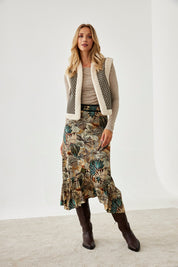 CHALECO JACQUARD PUNTO CON BORREGUITO - BLACK
