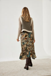 CHALECO JACQUARD PUNTO CON BORREGUITO - BLACK