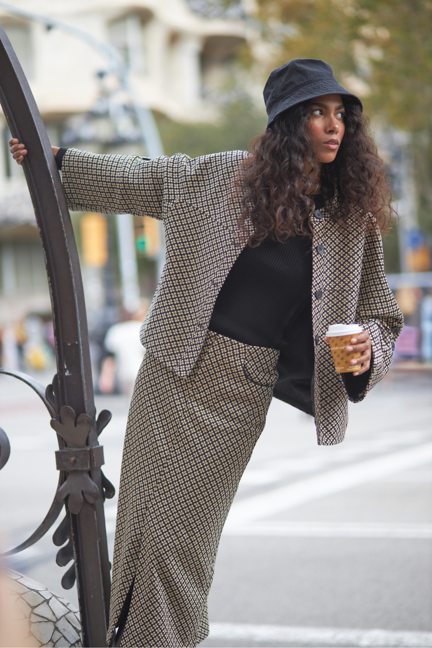 CHAQUETA MAO PATTERN - BLACK