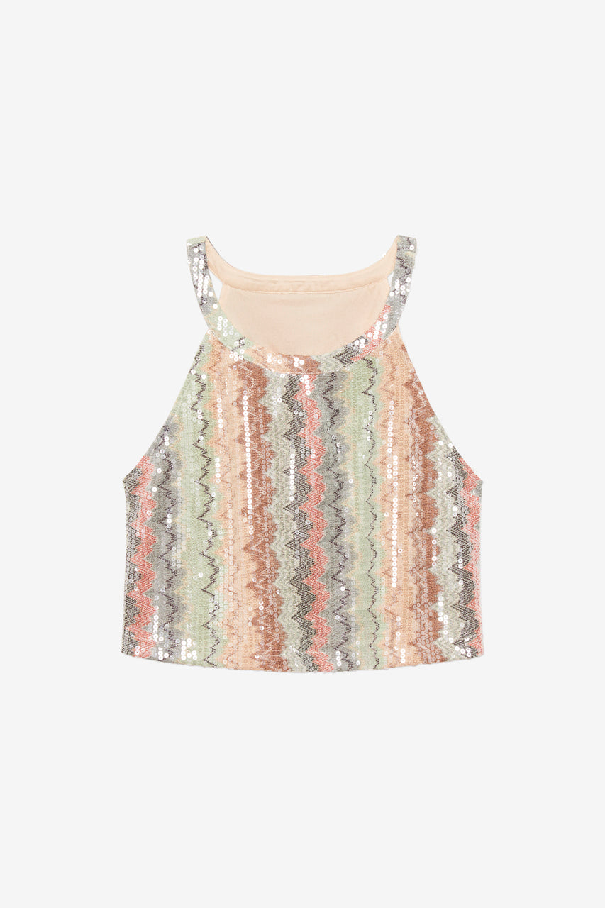 TOP HALTER LENTEJUELAS - TURQUESA