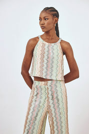 TOP HALTER LENTEJUELAS - TURQUESA