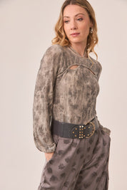TOP LÚREX TIE DYE CUT OUT - GREY