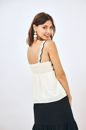 LACE STRAP TOP - WHITE