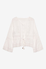 BLUSA MANGA LARGA BLONDAS - BLANCO
