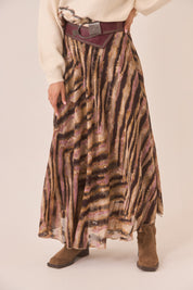 FALDA ASIMÉTRICA ANIMAL PRINT - CAMEL