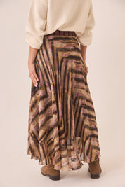FALDA ASIMÉTRICA ANIMAL PRINT - CAMEL