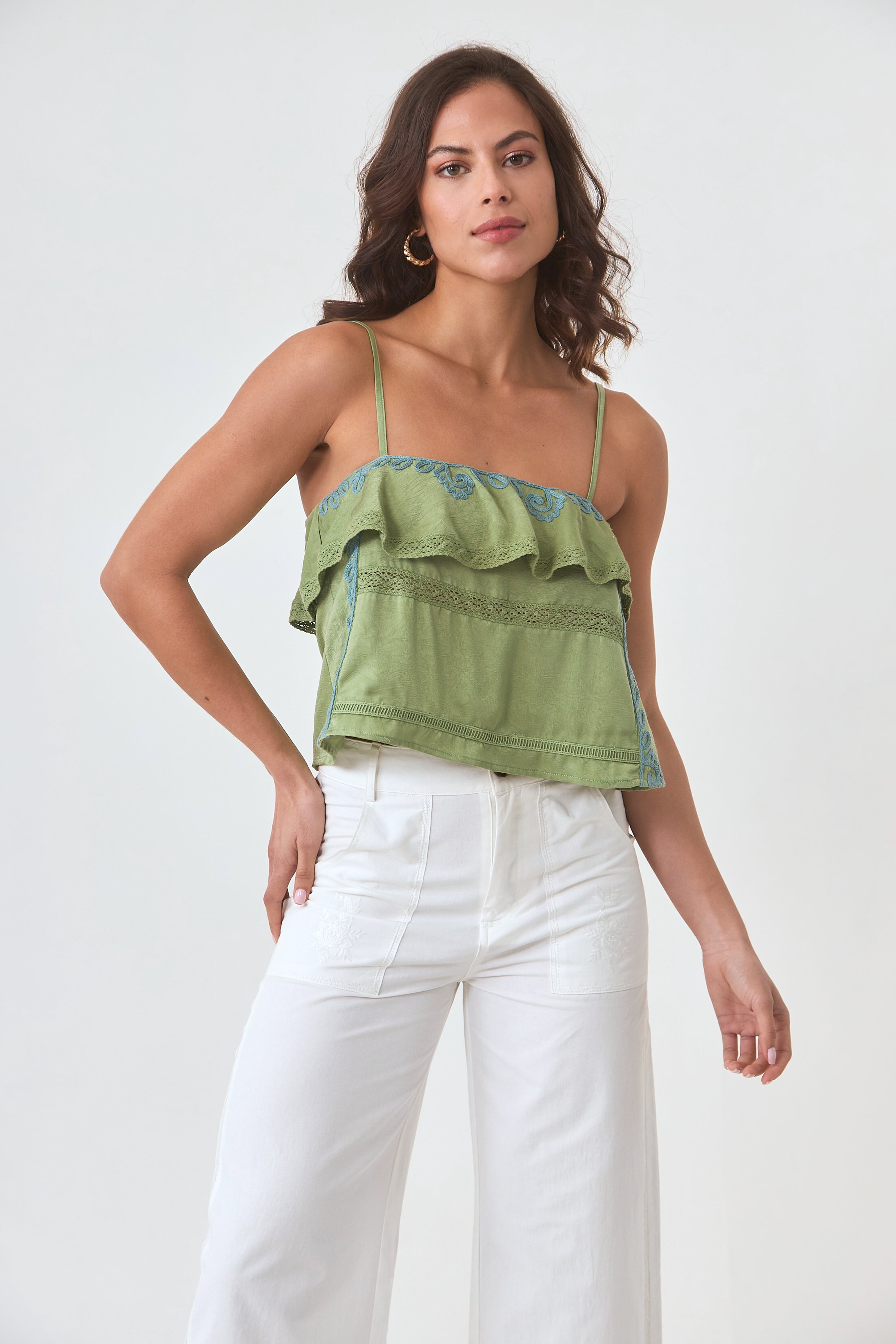 TOP TIRANTES BLONDA - VERDE