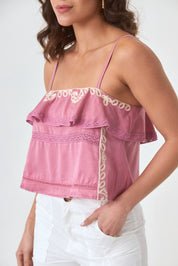 TOP TIRANTES BLONDA - ROSA