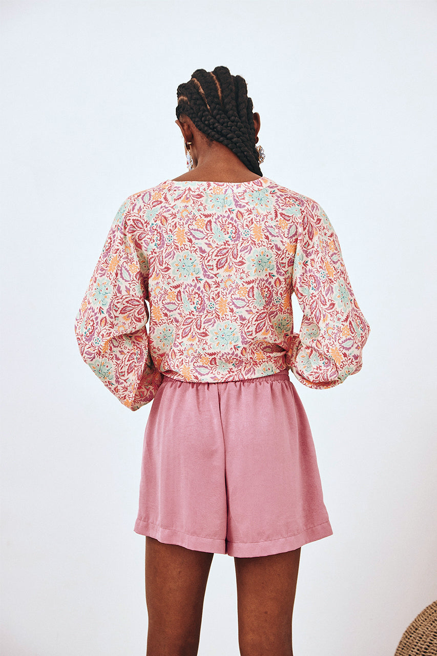 SHORT BORDADO - ROSA