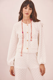 CHAQUETA PUNTO BLONDAS - BLANCO