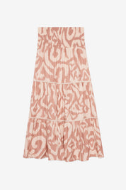 FALDA LARGA ESTAMPADA - CAMEL