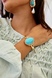 BRAZALETA PIEDRA CENTRAL - AZUL