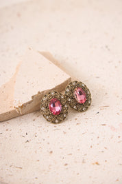 PENDIENTES MANDALAS PIEDRA - PINK