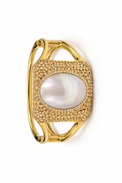 BRAZALETE DE PERLA CENTRAL - DORADO