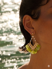 PENDIENTES ABANICO - VERDE