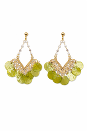 FAN EARRINGS - GREEN