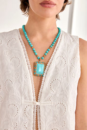 TURQUOISE STONE PENDANT - BLUE