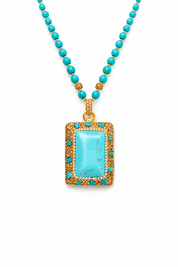 TURQUOISE STONE PENDANT - BLUE