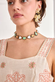 COLOR MIX GEOMETRIC NECKLACE - COLOR MIX