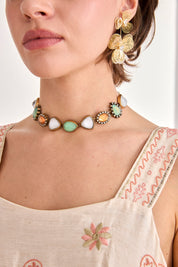 COLOR MIX GEOMETRIC NECKLACE - COLOR MIX