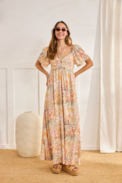 VESTIDO MANGA CORTA TROPIC - CORAL