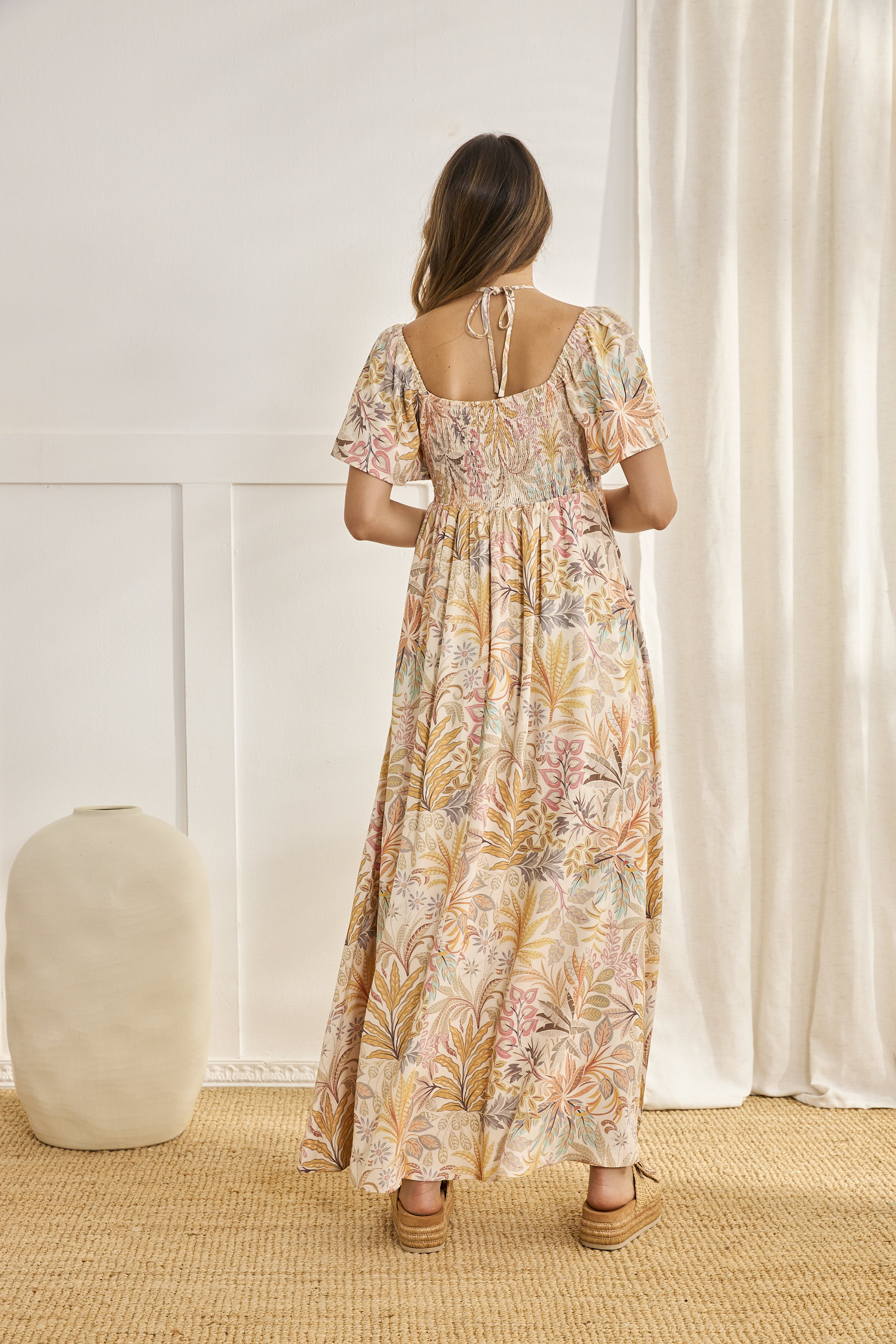 VESTIDO MANGA CORTA TROPIC - CORAL