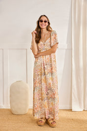 VESTIDO MANGA CORTA TROPIC - CORAL