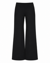 FLARED KNIT TROUSERS WITH POCKETS - BLACK