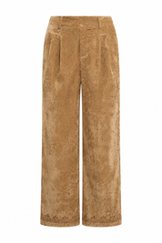 PANTALÓN SASTRE TERCIOPELO BORDADOS - CAMEL