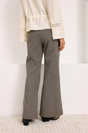 PANTALÓN WIDE LEG JACQUARD ADAMADO - NEGRO