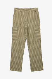 STRIPED CARGO PANTS - KHAKI