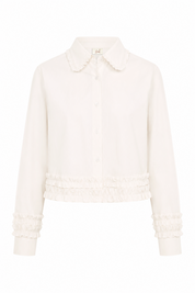 RUFFLED SHIRT BLOUSE - WHITE