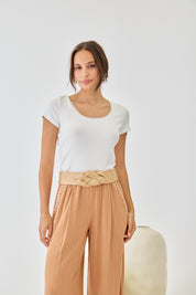 TOP BÁSICO ESCOTE REDONDO - BLANCO