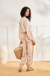 RUFFLED BLOUSE WITH BOW - OFF-WHITE