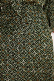 LONG FLOWY PRINTED SKIRT - GREEN - GREEN