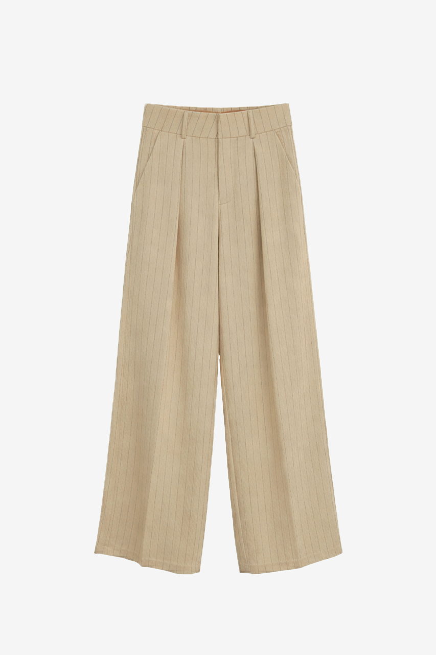 PANTALÓN RAYA DIPLOMÁTICA PINZAS - CAMEL