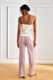 TOP MULTICOLORED EMBROIDERED FLOWERS - WHITE