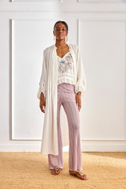 TOP MULTICOLORED EMBROIDERED FLOWERS - WHITE