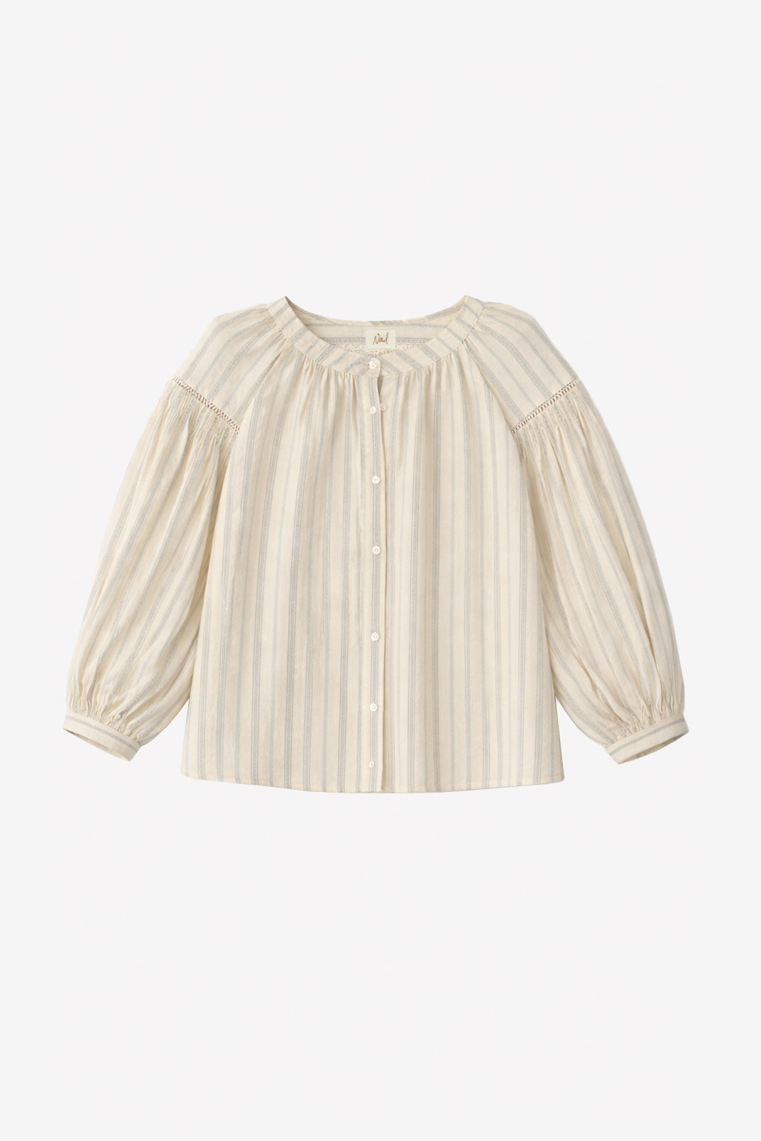 MIXED MAO STRIPED BLOUSE - BLUE