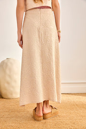 EMBROIDERED PATTERN SKIRT - RAW